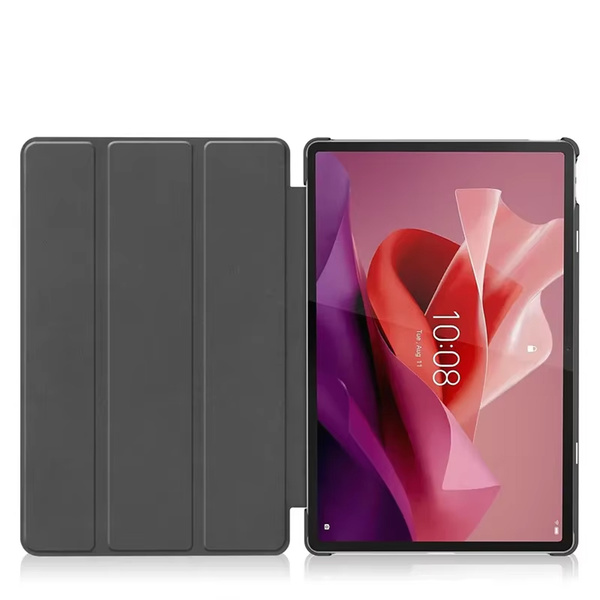 Etui Smart Case do Lenovo Tab P12 12 / Tab P12 TB370, czarne - ochronne z podstawką, dostęp do portów i przycisków