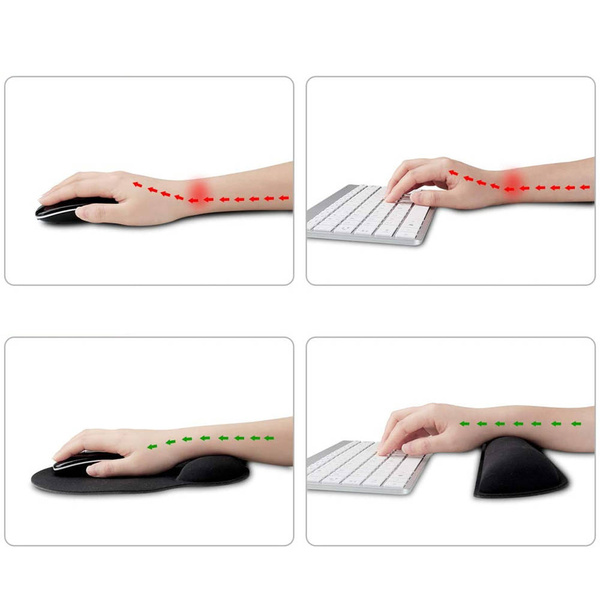 Zestaw ergonomicznych żelowych podkładek pod mysz nadgarstek 3 szt, czarny