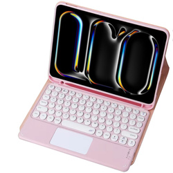 Etui z klawiaturą do iPad Pro 11 Gen 5 M4 2024 / A2836 A2837 A300, różowe - ochronne z podstawką