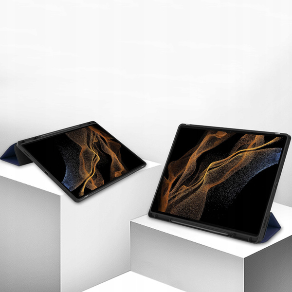 Etui Smart do Galaxy Tab S9 Ultra / S10 Ultra 14.6 X910 X916 X926, granatowe - ochronne z podstawką