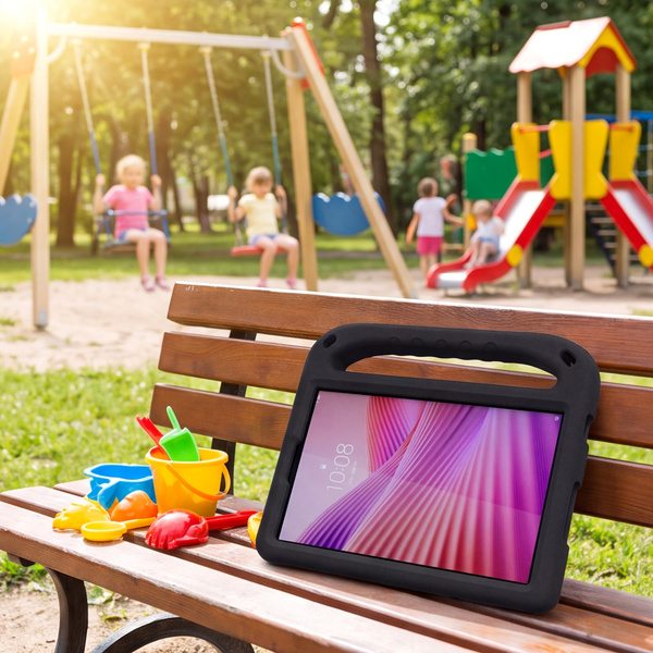 Etui ochronne z uchwytem do Lenovo Tab One 8.7 2025 TB305FU TB305XU, czarne, z podstawką