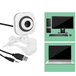 Kamera internetowa mikrofon do lekcji pracy video PC laptop 8812 z uchwytem, czarna