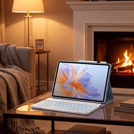 Etui z klawiaturą Bluetooth do Redmi Pad 2 PRO 2025, niebieskie