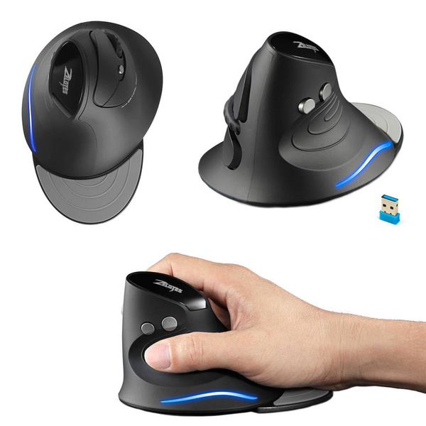Myszka pionowa ergonomiczna do komputera bezprzewodowa Zelotes F17 2400DPI