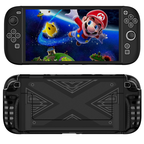 Etui do Nintendo Switch 2 2025 silikonowe Kickstand 3-częściowe, czarne - ochronne z podstawką