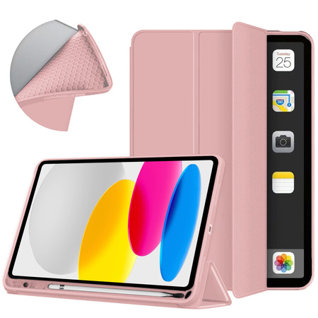 Etui Smart do iPad 10.9 2022 Gen. 10, różowe - ochronne z podstawką, dostęp do portów i przycisków