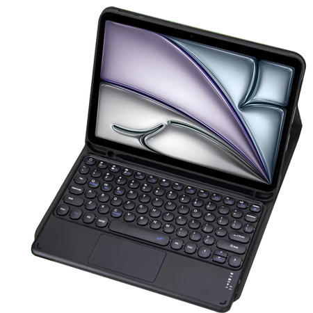 Etui z klawiaturą do Apple iPad Air 13 M2 2024 M3 2025 Gen 6 7 / iPad Air 13 Gen. 6 A2898, czarne - ochronne