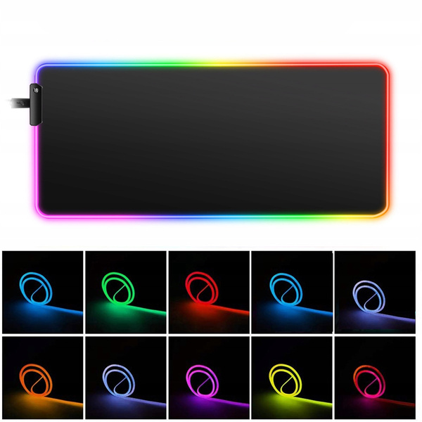 Podkładka pod myszkę mysz podświetlana 80x30 LED na biurko XXL mata Kosmos