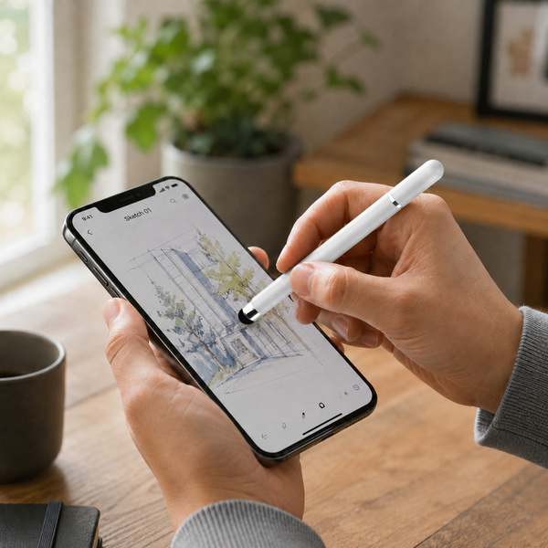 Precyzyjny rysik stylus pen do tabletu telefonu, dwustronny, biały