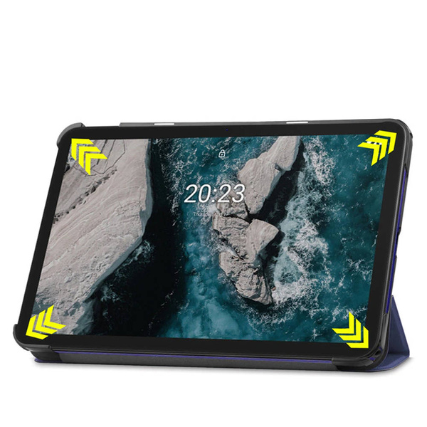 Etui Smart Case do Nokia T20, czarne - ochronne z podstawką, dostęp do portów i przycisków