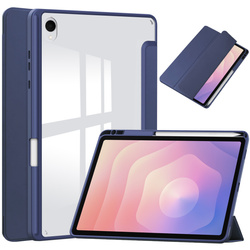 Etui Clear Pencil do Samsung Galaxy Tab S11 11 SM SMX736 z klapką, granatowe - ochronne