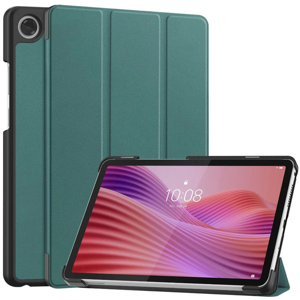 Etui Smart do Lenovo Tab One 8.7 2025 TB305FU TB305XU, ochronne z podstawką - ciemnozielone