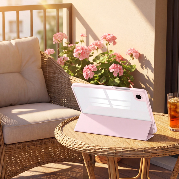 Etui Clear Pencil do Galaxy Tab A11+ 10.9 2025 X230/ X235/ X236 A9+ SM-X215/ X216, różowe
