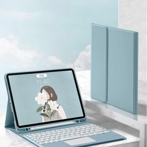 Etui z klawiaturą do Apple iPad Air 13 M2 2024 M3 2025 Gen 6 7 / iPad Air 13 Gen. 6 A2898, niebieskie - ochronne