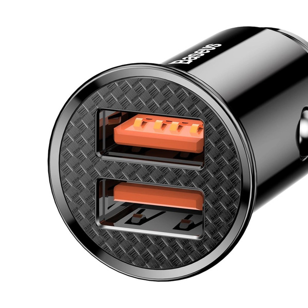 Baseus Circular inteligentna ładowarka samochodowa 2x USB QC3.0 Quick Charge 3.0 Scp Afc 30W
