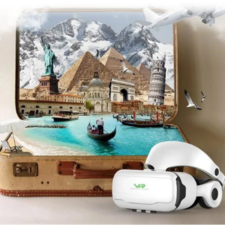 Okulary gogle VR 3D 360 Shinecon G02EF z słuchawkami do telefonu do 6.53"