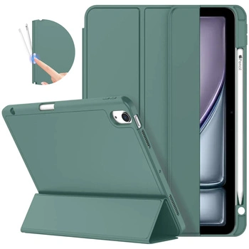 Etui Smart Pencil do iPad Air 11 M4 M3 M2, 2026/ 25/ 24, gen. 8/ 7/ 6, zielone - ochronne z podstawką