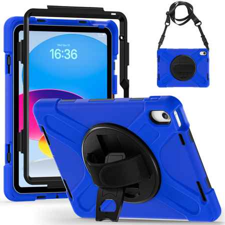 Etui Shockproof z uchwytem do Apple iPad 10.9 2022 / 11 A16 2025 / Apple iPad 10.9 / Apple iPad 11, niebieskie - ochronne