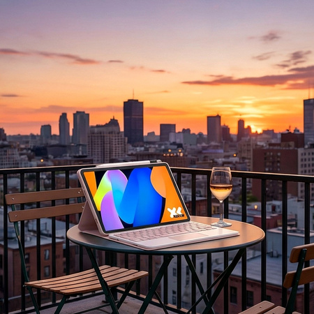 Etui z klawiaturą do Lenovo Idea Tab 11 2025, różowe - ochronne z podstawką