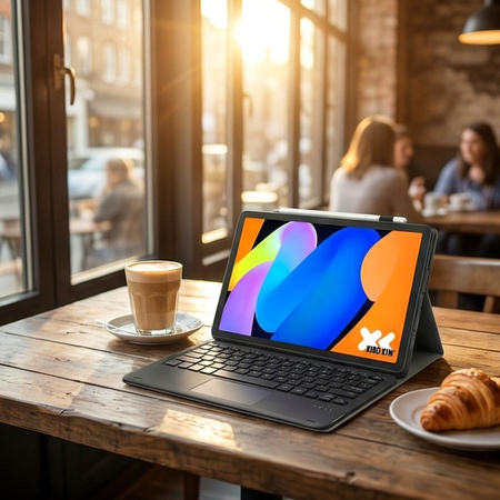 Etui z klawiaturą do Lenovo Idea Tab 11 2025, czarne - ochronne z podstawką