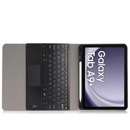 Etui z klawiaturą Bluetooth touchpad do Galaxy Tab A9 Plus X210/ X215/ X216, czarne