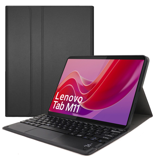 Etui z klawiaturą Bluetooth do Lenovo Tab M11, czarne - ochronne z podstawką, dostęp do portów i przycisków