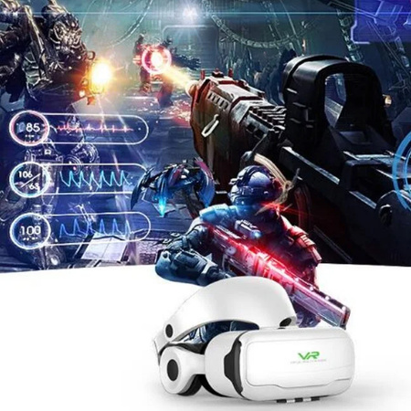 Okulary gogle VR 3D 360 Shinecon G02EF z słuchawkami do telefonu do 6.53"