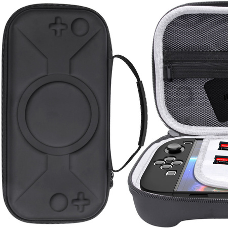 Torba etui do Nintendo Switch 2 2025 na karty kabel uchwyt wstrząsoodporna, czarna