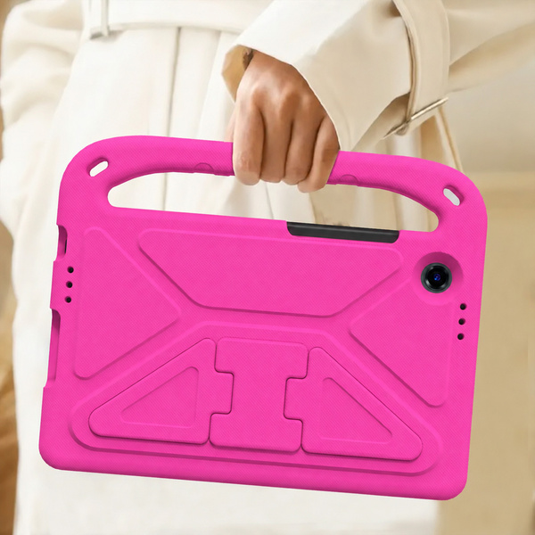 Etui ochronne z uchwytem do Lenovo Tab One 8.7 2025 TB305FU TB305XU, różowe, z podstawką