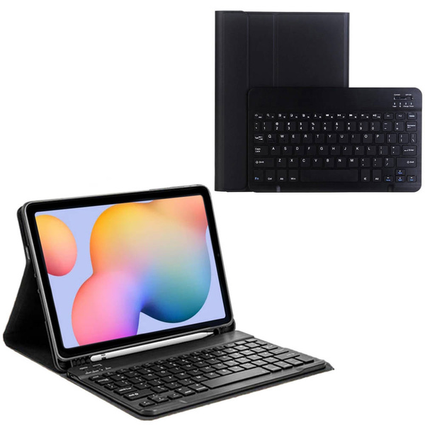 Etui z klawiaturą Bluetooth do Galaxy Tab S6 Lite 10, czarne - ochronne z podstawką