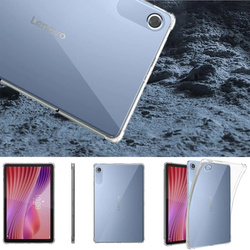 Etui Silikonowe do Lenovo Tab 10.1 2025, przezroczyste - ochronne z podstawką, dostęp do portów i przycisków