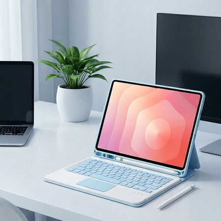 Etui z klawiaturą Bluetooth do Samsung Galaxy Tab A11+, niebieskie