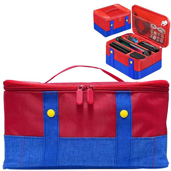 Etui Torba podróżna do Nintendo Switch 2 2025 z przegrodami wodoodporna, mario - ochronne z podstawką
