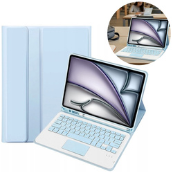 Etui i KLAWIATURA touchpad do iPad Air 11 M3 2025 / Air 11 M2 2024 GEN 7, 6, niebieskie