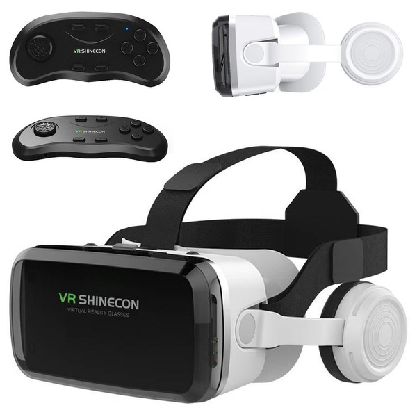 Okulary VR 3D do wirtualnej rzeczywistości gogle Shinecon G04BS + słuchawki + Pad Bluetooth - do smartfona