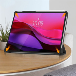 Etui Smart do Lenovo Yoga Tab Plus 12.7 2025 z klapką / Lenovo Idea Tab, czarne - ochronne z podstawką