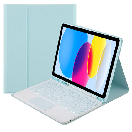 Etui z klawiaturą touchpad do Apple iPad 10.9 22 / 11 A16 2025 TPIP22 (Niebieskie)