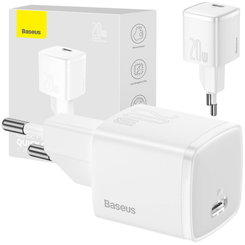 Ładowarka sieciowa szybka zasilacz Baseus Cube 20W USB-C - biała