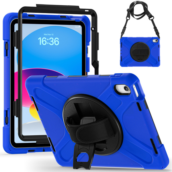Etui Shockproof z uchwytem do Apple iPad 10.9 2022 / 11 A16 2025 / Apple iPad 10.9 / Apple iPad 11, niebieskie - ochronne