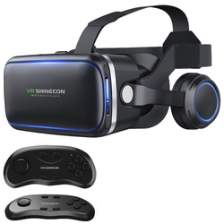 Zestaw Okulary gogle 3D Shinecon VR 10 2019 + Słuchawki + Gamepad - do smartfona
