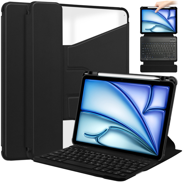 Etui z klawiaturą 360 do iPad Air 13 M4/ M3/ M2 2026/ 25/ 24 ochronne czarne