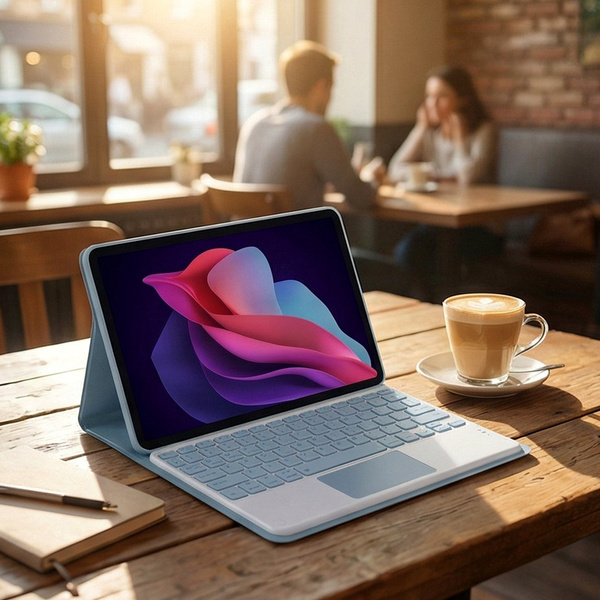 Etui z klawiaturą Bluetooth do Redmi Pad 2 11 2025, niebieskie - ochronne z podstawką
