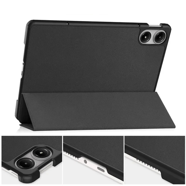 Etui Smart z klapką do Xiaomi Redmi Pad Pro 12.1 2024, czarne - ochronne z podstawką, dostęp do portów i przycisków