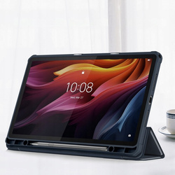 Etui z klapką Clear do Lenovo Tab K11 Plus 11.45 / Lenovo K11 Plus, granatowe - ochronne z podstawką