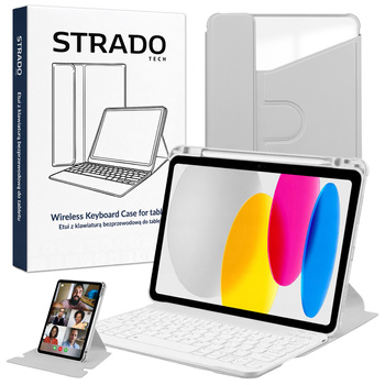 Etui z klawiaturą 360 do iPad 10.9 2022 Gen. 10 / 11 2025 A16 Gen. 11 ochronne szare