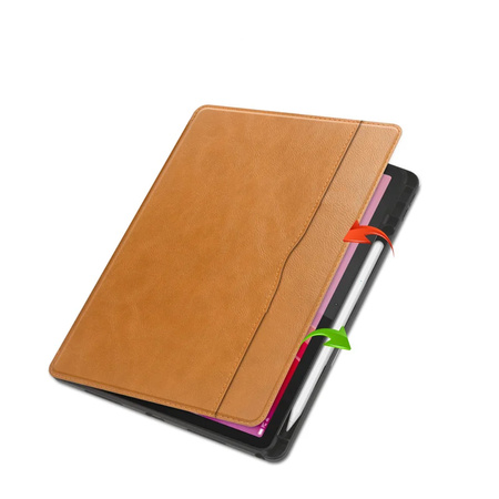 Etui skórzane z kieszeniami do Lenovo Tab M11 TB330FU 10.95" (Brązowe)