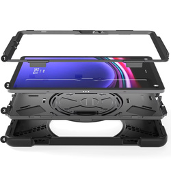 Etui pancerne z uchwytem do Galaxy Tab S10 Lite 10.9/ S10 FE/ S9 FE/ S9/ S8/ S7, ochronne z podstawką, czarne