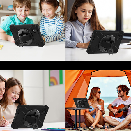 Etui pancerne Shockproof z uchwytem do Xiaomi Redmi Pad SE 8.7 2024 / Redmi Pad SE 8.7, czarne - ochronne