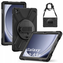 Etui pancerne Armor z uchwytem do Galaxy Tab A9 Plus 11 X210 / X215 / X216, czarne - ochronne