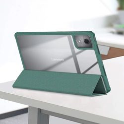 Etui z klapką Clear do Lenovo Tab K11 Plus 11.45 / Lenovo K11 Plus, zielone - ochronne z podstawką